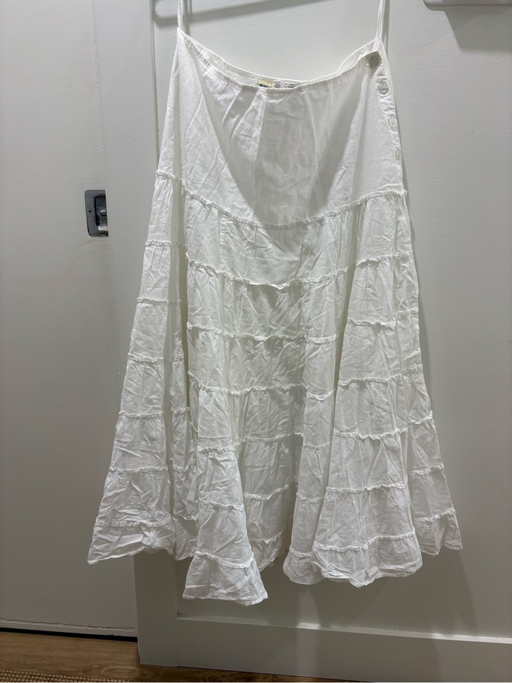 SALE 🌟 PEACE ANGEL | White Cotton Boho Ruffle Tiered Skirt